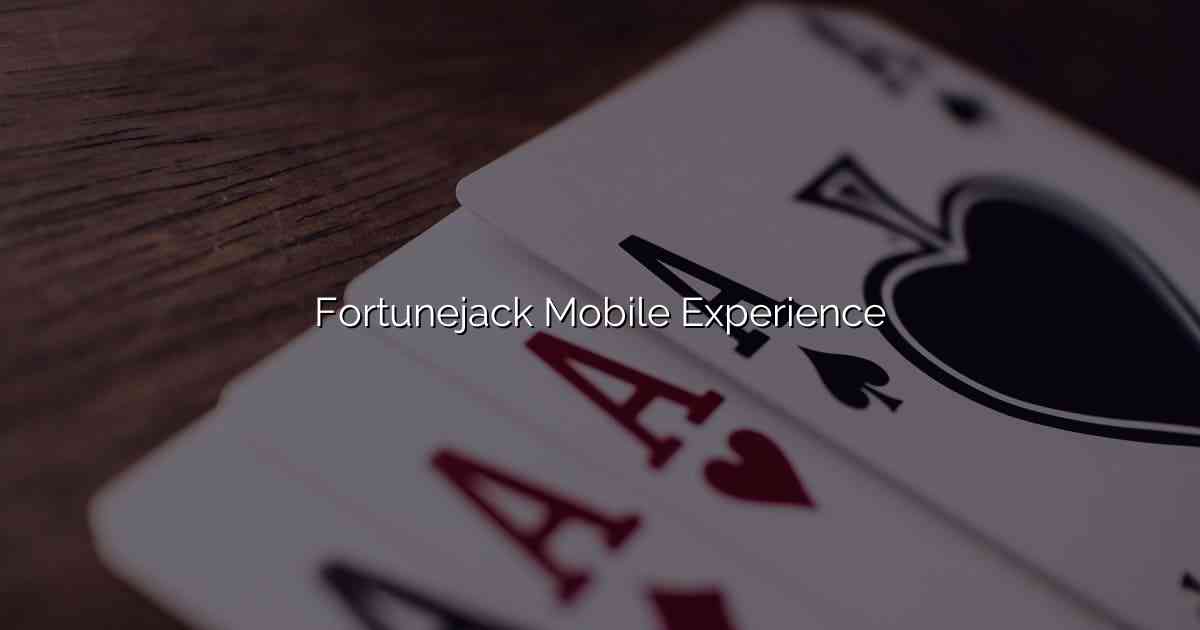 Fortunejack Mobile Experience